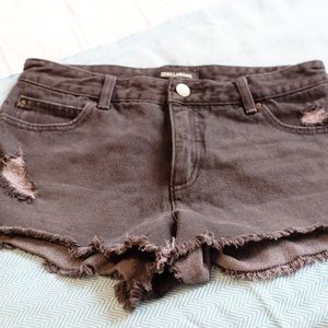 Billabong black distressed denim shorts